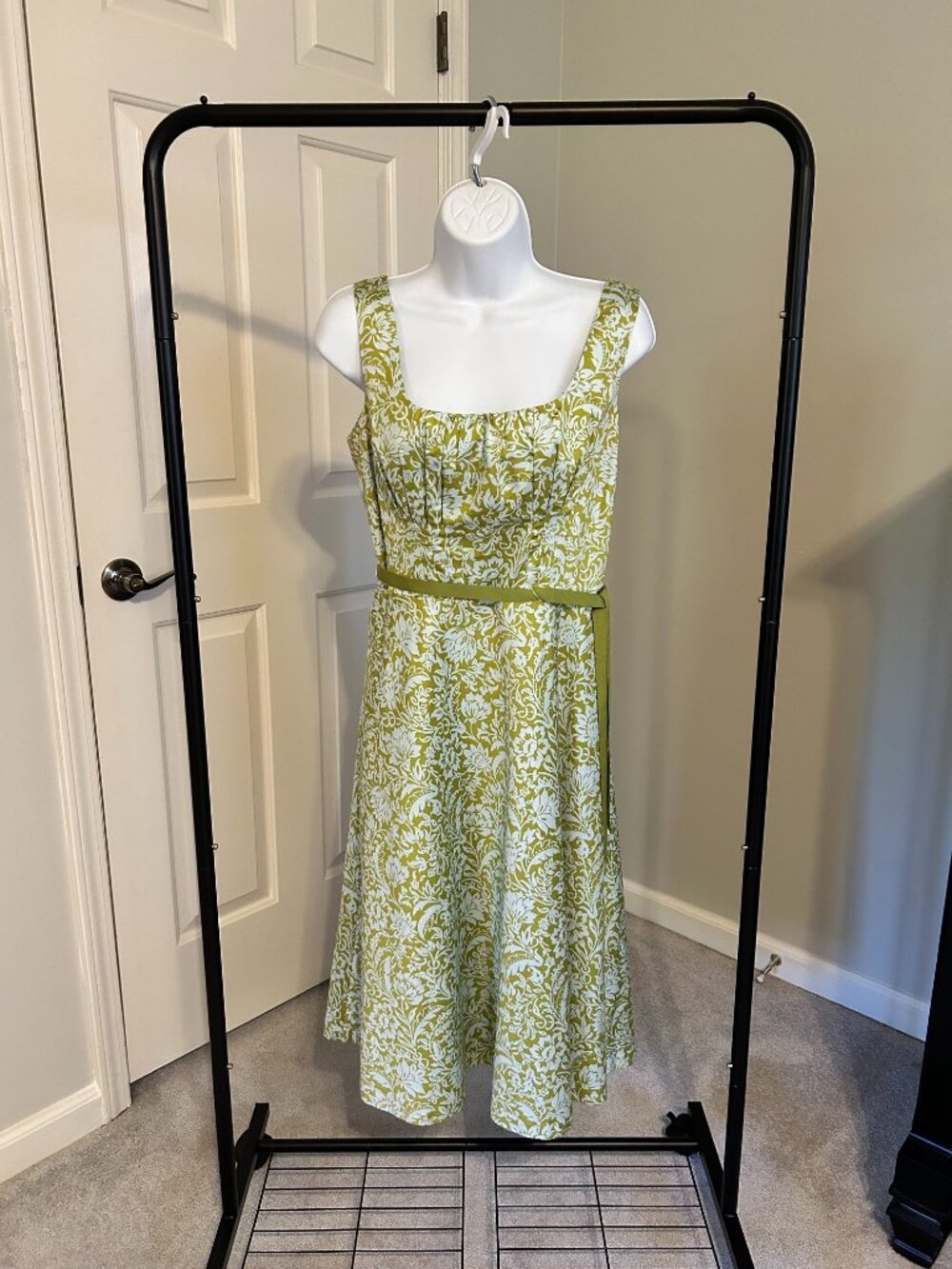 Liz Claiborne Dress Blue and Olive Green Size 4 Wedding Guest Garden Party